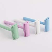 new arrival colors zero waste brass handle zinc alloy razor head reusable Classic safety razor