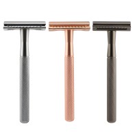 Haward D657 Classical safety razor 3 piece metal handle rose color razor double edge blade razor